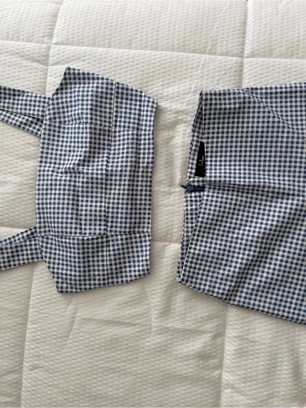 Lulus Blue Gingham Matching Set XS